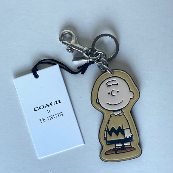 Coach x Peanuts Charlie Brown Leather Bag Charm Keychain CBG59 2025 Anniversary - Picture 8 of 8